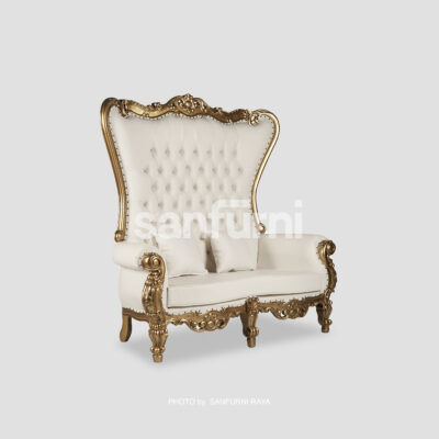 Queen Loveseat Throne Chair with Vinyl