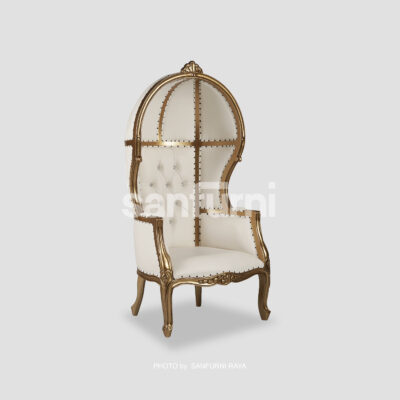 Royal Throne Chair with White Vinyl